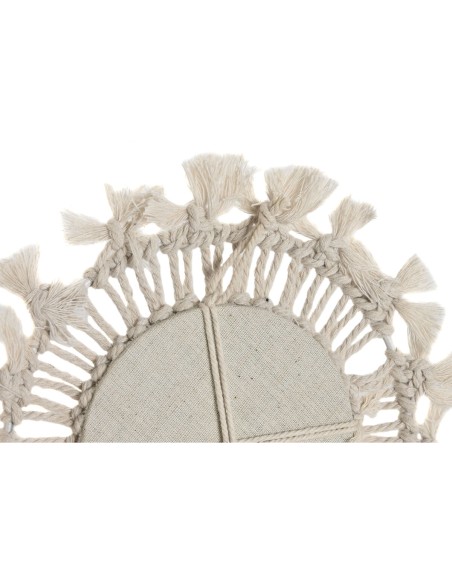 Ensemble de miroirs Home ESPRIT Blanc Boho 20 x 1 x 20 cm (3 Pièces)