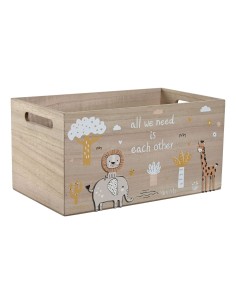 Boîte Décorative Home ESPRIT Multicouleur Naturel Bois MDF 36 x 21 x 18 cm