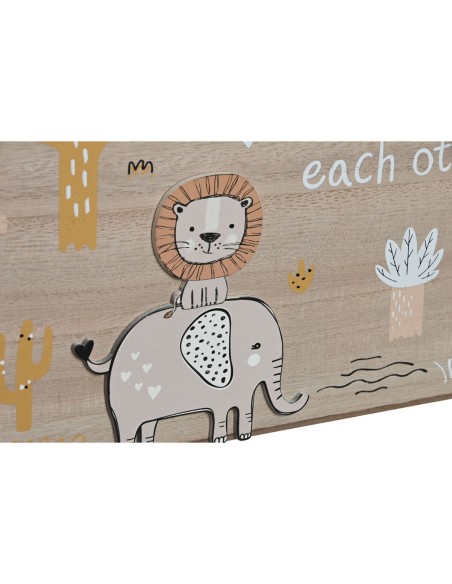 Boîte Décorative Home ESPRIT Multicouleur Naturel Bois MDF 36 x 21 x 18 cm