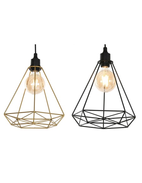 Suspension Home ESPRIT Noir Doré Métal 50 W 28 x 27 x 34 cm (2 Unités)