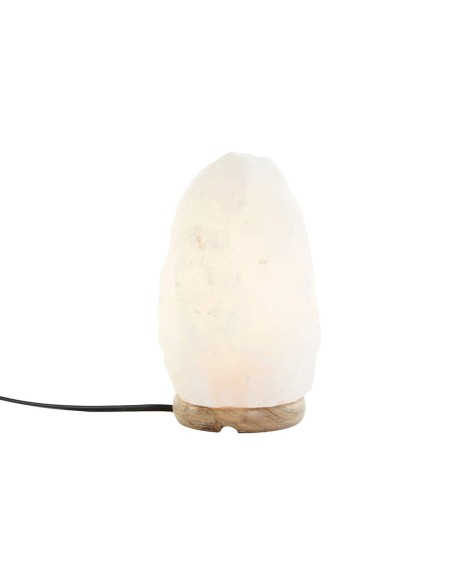 Lampe de bureau DKD Home Decor Blanc Sel Acacia 15 W 220 V 12 x 9 x 20 cm
