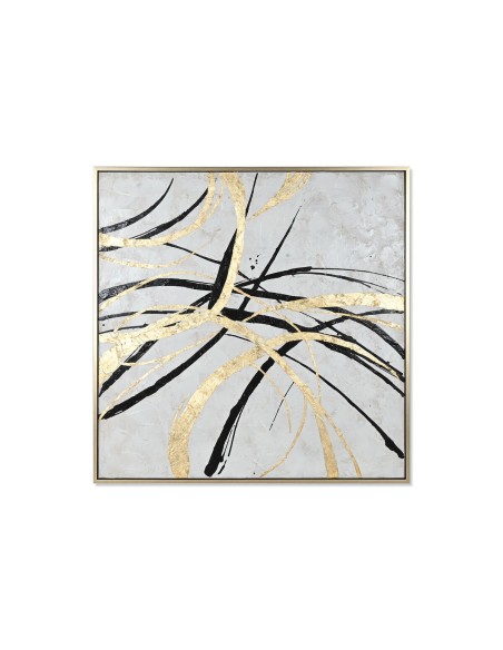 Cadre Home ESPRIT Blanc Doré Abstrait Moderne 131 x 4 x 131 cm