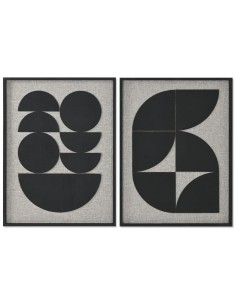 Cadre Home ESPRIT Noir Beige Moderne 60 x 3 x 80 cm (2 Unités)