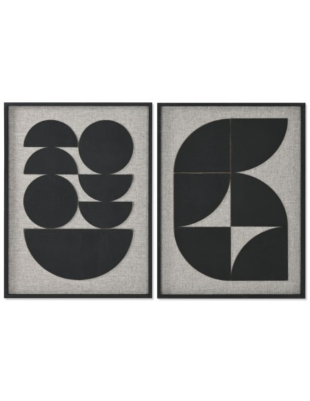 Cadre Home ESPRIT Noir Beige Moderne 60 x 3 x 80 cm (2 Unités)