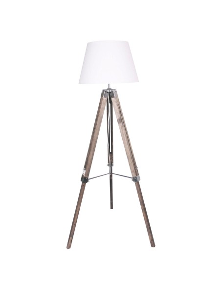 Lampadaire Home ESPRIT Blanc Marron Bois 40 x 40 x 150 cm