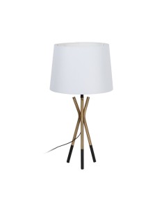 Lampe de bureau Blanc Noir Doré Fer 40 W 33 x 33 x 63,5 cm