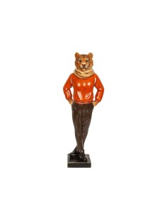 Figurine Décorative Romimex Rouge Résine Tigre 14 x 37 x 10 cm