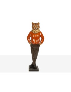 Figurine Décorative Romimex Rouge Résine Tigre 14 x 37 x 10 cm 2
