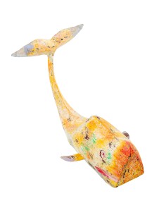 Figurine Décorative Alexandra House Living Jaune Fer Baleine 47 x 26 x 29 cm