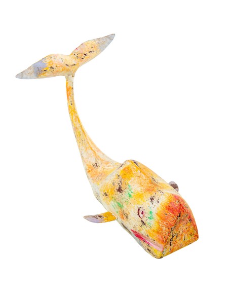 Figurine Décorative Alexandra House Living Jaune Fer Baleine 47 x 26 x 29 cm