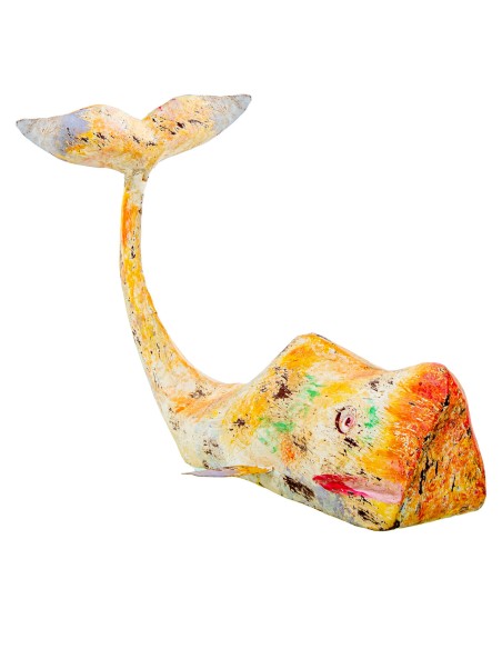 Figurine Décorative Alexandra House Living Jaune Fer Baleine 47 x 26 x 29 cm
