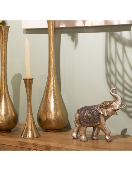 Figurine Décorative Alexandra House Living Argenté Plastique Eléphant 12 x 24 x 23 cm