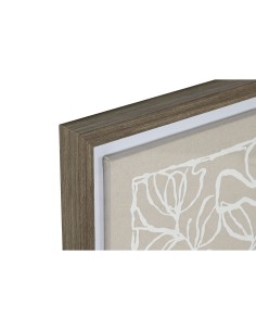 Toile Home ESPRIT Blanc Beige Feuille d'une plante Urbaine 50 x 4 x 60 cm (2 Unités) 2