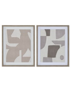 Toile Home ESPRIT Beige Gris Abstrait Moderne 40 x 3 x 50 cm (2 Unités)