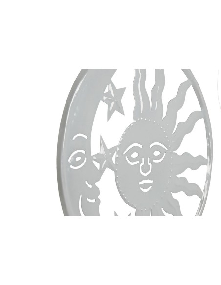 Décoration Suspendue Home ESPRIT Bleu Blanc Gris Rose Fer Lune soleil 33 x 1 x 77 cm (4 Unités)