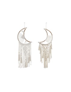 Décoration Suspendue Home ESPRIT Crème Naturel Boho Macramé (2 Unités)