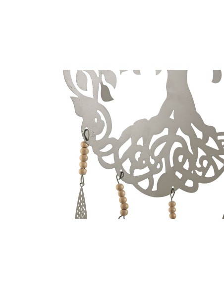 Décoration Suspendue Home ESPRIT Bleu Blanc Gris Rose Fer Arbre 33 x 1 x 77 cm (4 Unités)