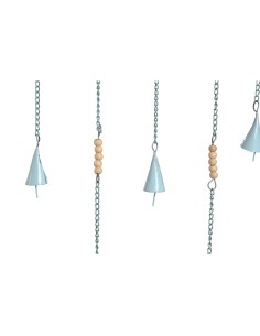 Décoration Suspendue Home ESPRIT Bleu Blanc Gris Rose Fer Oriental Fleur de Lotus (4 Unités) 2