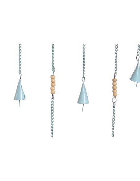 Décoration Suspendue Home ESPRIT Bleu Blanc Gris Rose Fer Oriental Fleur de Lotus (4 Unités)