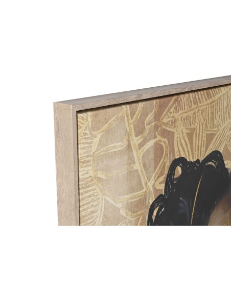Cadre Home ESPRIT Noir Doré Femme 103 x 4,5 x 143,5 cm (2 Unités)