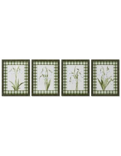Cadre Home ESPRIT Vert Beige Shabby Chic Plantes botaniques 30 x 2,5 x 40 cm (4 Unités)
