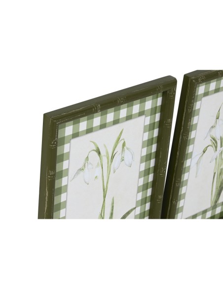Cadre Home ESPRIT Vert Beige Shabby Chic Plantes botaniques 30 x 2,5 x 40 cm (4 Unités)