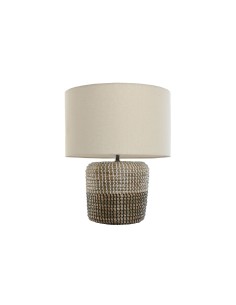 Lampe de bureau Home ESPRIT Blanc Marron 50 W 220 V 38 x 38 x 47 cm