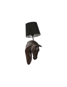 Applique Home ESPRIT Noir Brun foncé Colonial Cheval 220 V 18 x 21,5 x 50,5 cm (2 Unités)