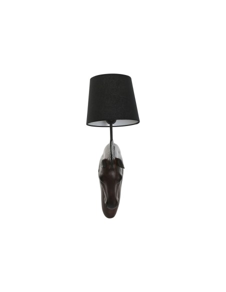 Applique Home ESPRIT Noir Brun foncé Colonial Cheval 220 V 18 x 21,5 x 50,5 cm (2 Unités)