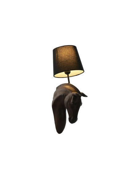 Applique Home ESPRIT Noir Brun foncé Colonial Cheval 220 V 18 x 21,5 x 50,5 cm (2 Unités)