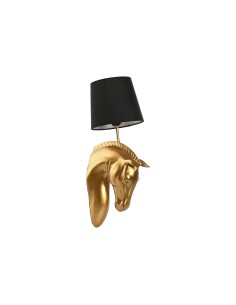 Applique Home ESPRIT Noir Doré Cheval 220 V 18 x 21,5 x 50,5 cm (2 Unités)