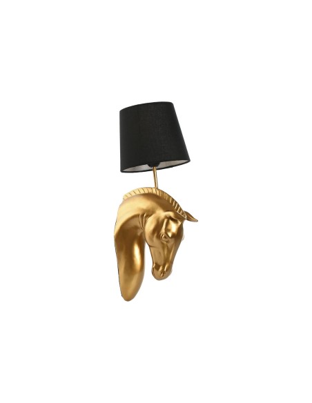 Applique Home ESPRIT Noir Doré Cheval 220 V 18 x 21,5 x 50,5 cm (2 Unités)