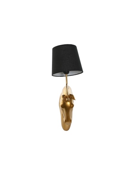 Applique Home ESPRIT Noir Doré Cheval 220 V 18 x 21,5 x 50,5 cm (2 Unités)