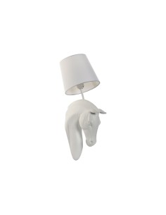 Applique Home ESPRIT Blanc Moderne Cheval Finition vieillie 220 V 18 x 21,5 x 50,5 cm (2 Unités)