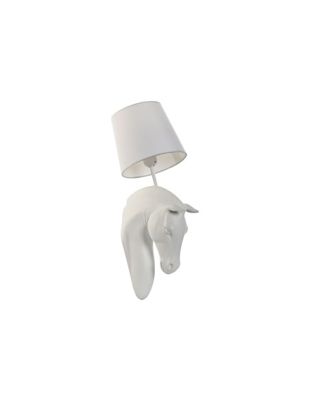 Applique Home ESPRIT Blanc Moderne Cheval Finition vieillie 220 V 18 x 21,5 x 50,5 cm (2 Unités)
