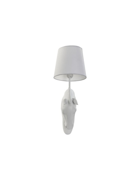 Applique Home ESPRIT Blanc Moderne Cheval Finition vieillie 220 V 18 x 21,5 x 50,5 cm (2 Unités)