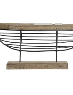 Figurine Décorative Home ESPRIT Blanc Naturel Voilier Marin Finition vieillie 54 x 15 x 61,5 cm 2