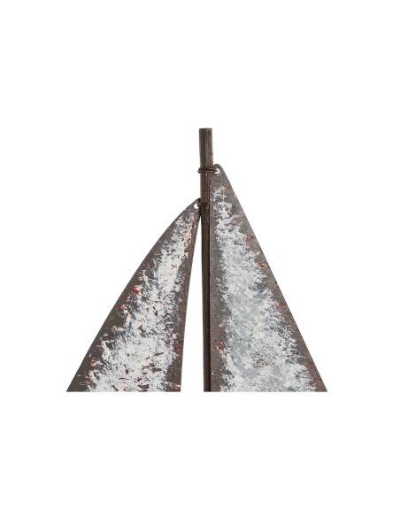 Figurine Décorative Home ESPRIT Blanc Naturel Voilier Finition vieillie 26 x 6 x 34 cm