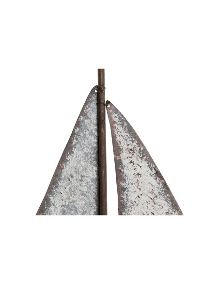 Figurine Décorative Home ESPRIT Blanc Naturel Voilier Finition vieillie 35,3 x 8 x 46,5 cm
