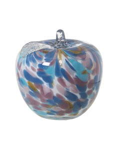 Figurine Décorative Alexandra House Living Bleu Verre Pomme 13 x 13 cm