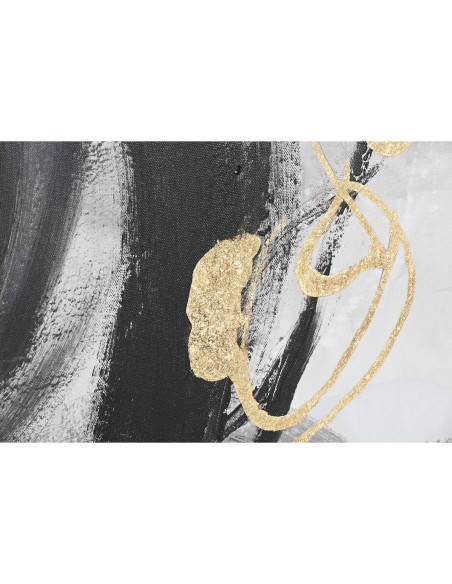Toile Home ESPRIT Blanc Noir polystyrène Toile Abstrait Moderne 104 x 4 x 103,5 cm (2 Unités)