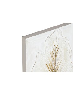 Cadre Home ESPRIT Blanc Doré Toile Bois MDF Feuille d'une plante Romantique 30 x 2,5 x 60 cm (2 Unités) 2