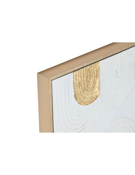 Cadre Home ESPRIT Blanc Doré polystyrène Toile Moderne 42 x 4 x 42 cm (2 Unités)