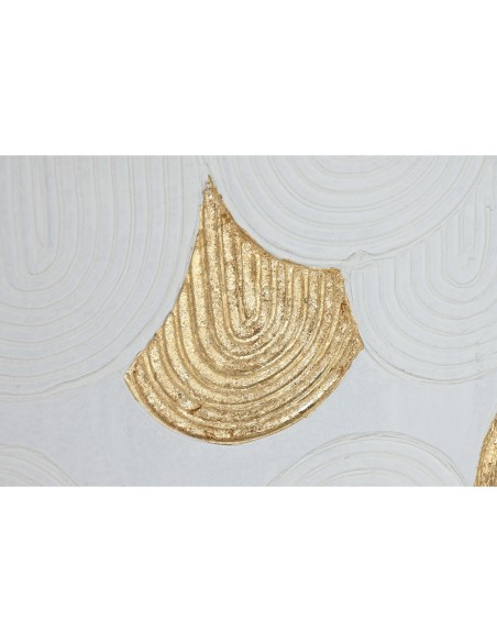 Cadre Home ESPRIT Blanc Doré polystyrène Toile Moderne 42 x 4 x 42 cm (2 Unités)