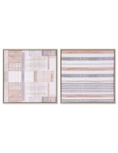 Cadre Home ESPRIT Marron Beige polystyrène Toile Urbaine 52,5 x 2,8 x 52,5 cm (2 Unités)