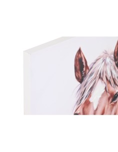 Cadre Home ESPRIT Beige Rose Toile Bois MDF Cheval Shabby Chic 80 x 2,5 x 60 cm (2 Unités) 2