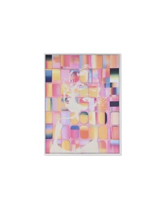 Cadre Home ESPRIT Jaune Bleu Blanc Rose polystyrène Toile Moderne 94 x 4 x 123,5 cm (2 Unités)
