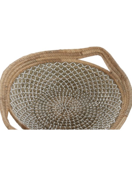 Centre de Table Home ESPRIT Blanc Marron Clair Naturel Urbaine 51 x 45 x 13 cm (2 Unités)