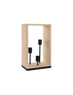 Lampe de bureau Home ESPRIT Marron Noir Naturel Bois Fer Pin 50 W 220 V 30 x 16 x 50 cm