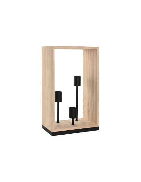 Lampe de bureau Home ESPRIT Marron Noir Naturel Bois Fer Pin 50 W 220 V 30 x 16 x 50 cm